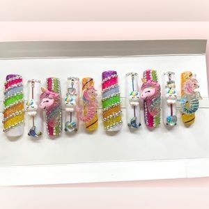 Sweet unicorn press on nails